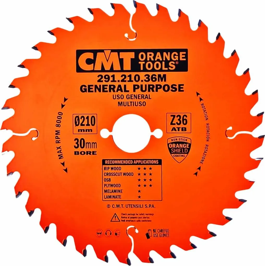 Lame de scie circulaire bois ø 210 mm 36 dents pour coupes universelles