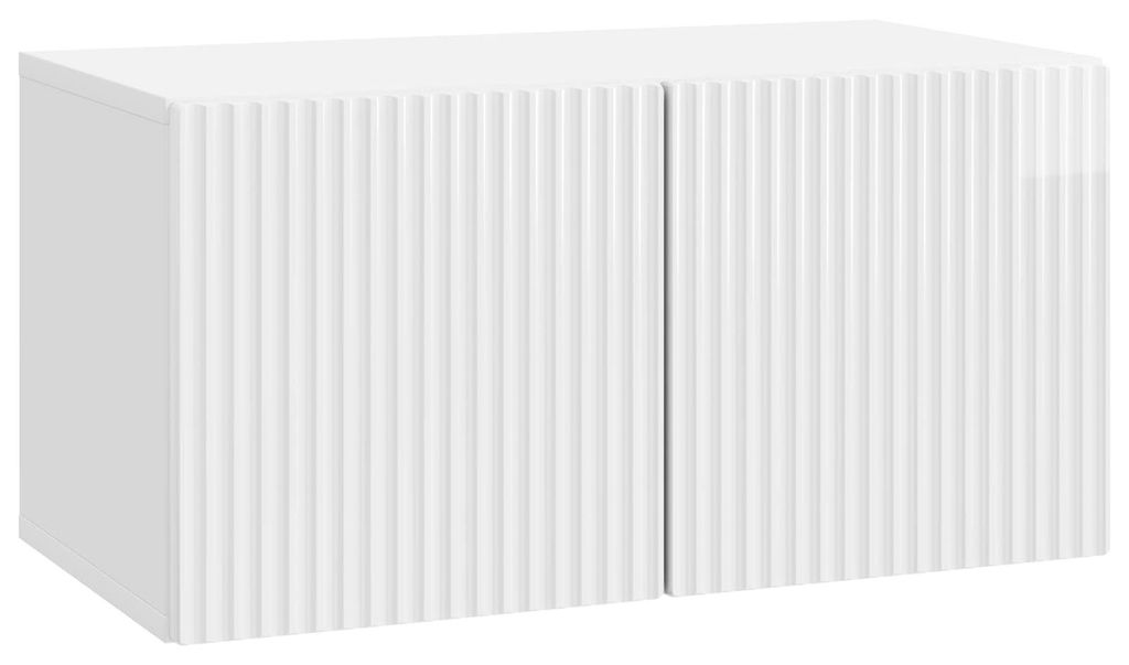 Wandmontierter TV-Schrank Hochglanz Weiß 59,5 x 31 x 30 cm
