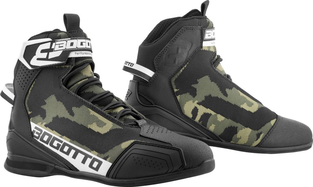 Bogotto Tokyo Camo perforierte Motorrad Schuhe, camouflage, 37