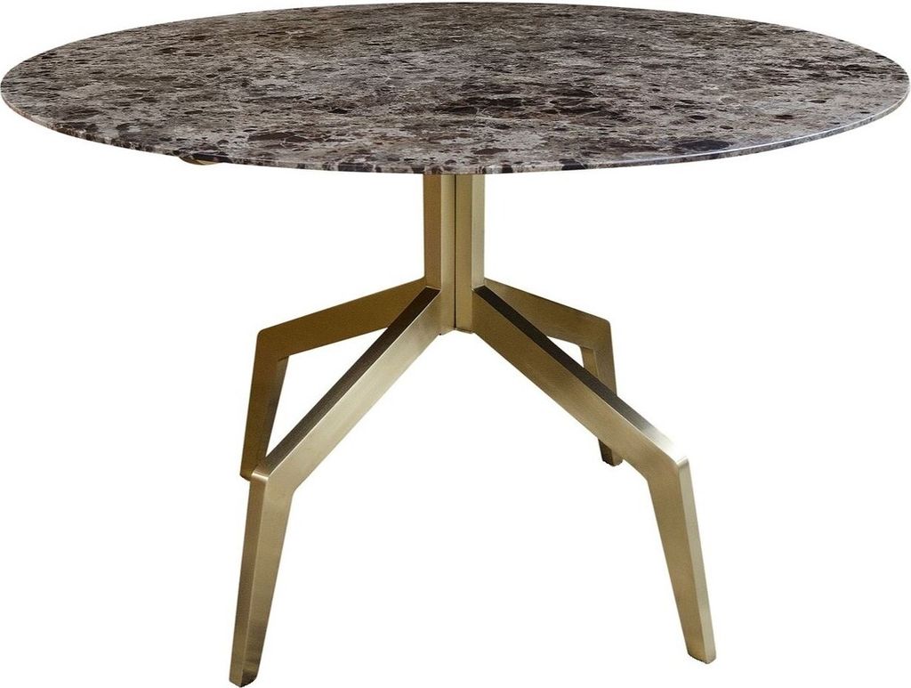 Casa Padrino Luxus Esstisch Gold / Schwarz 120 x H. 76 cm - Esszimmermöbel