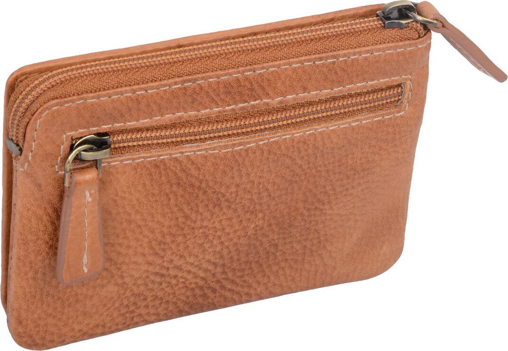 Leder Schlüsseltasche Schlüsselmäppchen, cognac hell