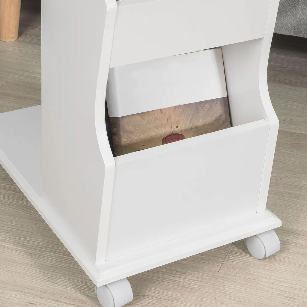 Table Basse Moderne pour Ordinateur Portable - Blanche - SoBuy - 8