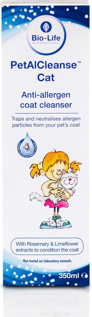 A product box for a cat coat cleanser.