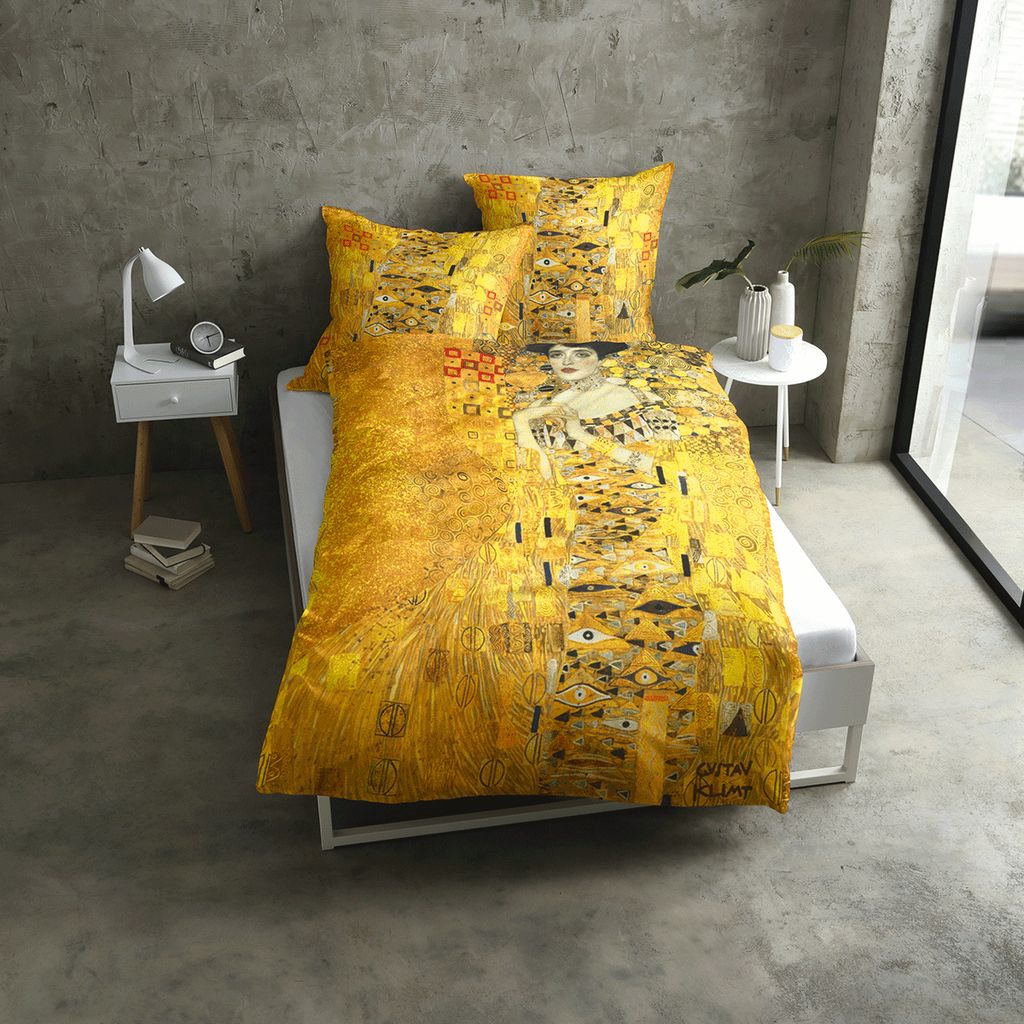 Goebel Satin-Bettwäsche nach Gustav Klimt Adele Bloch 135x200 cm Gold