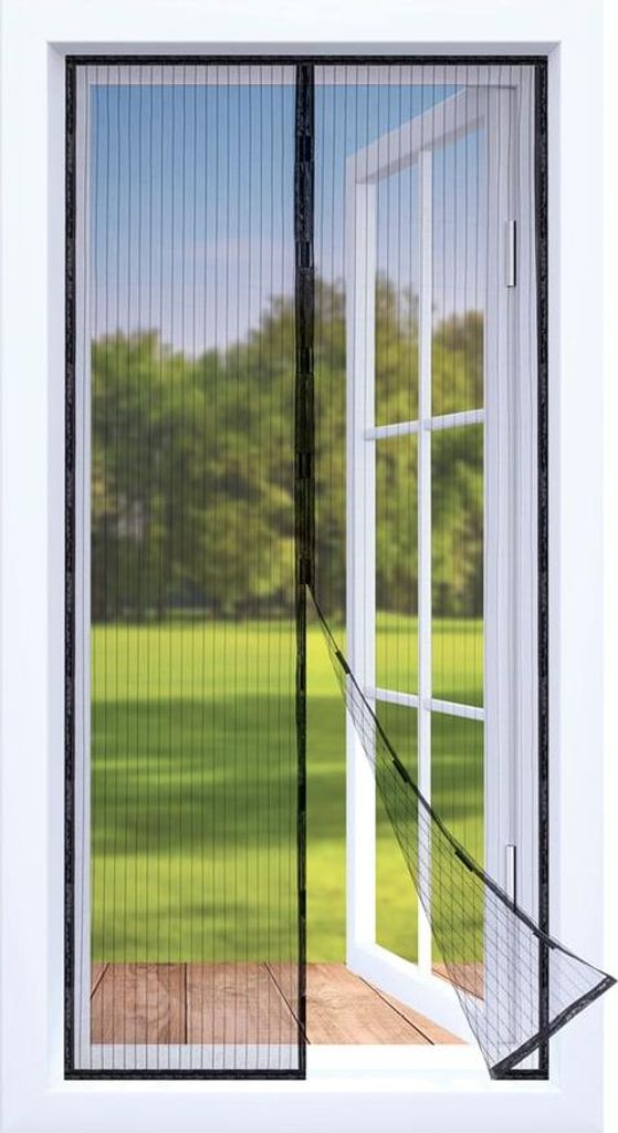 EASYmaxx Moskitonetz 100x210cm schwarz Magic Klick