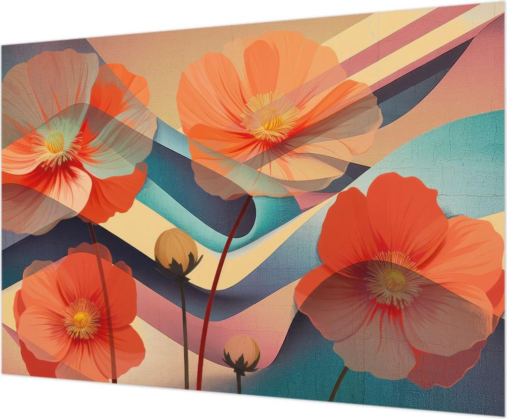 Wandtapete - Dekorative Tapete für Wohnzimmer - Tapetenfolie für Wanddekoration - 208x146 cm - Blumen der Sinne