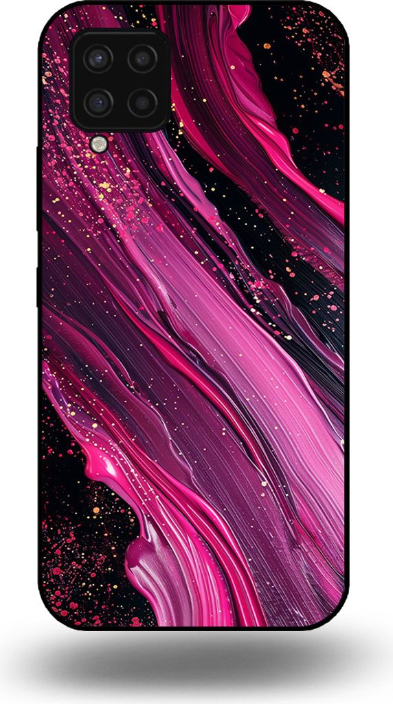 Smartphonica Handytasche passend für Samsung Galaxy A42 5G mit Marmordruck - TPU Rückseite Hülle Marmor Design - Lila Pink