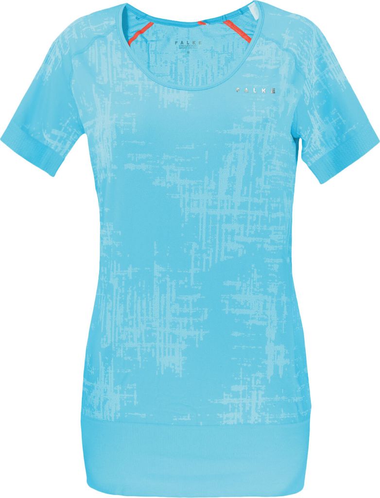 FALKE Damen T-Shirt Kurzarm Funktionsshirt Laufshirt Fitnessshirt Running Shirt, Farbe:Blau, Artikel:-6656 fresh breeze, Größe:S