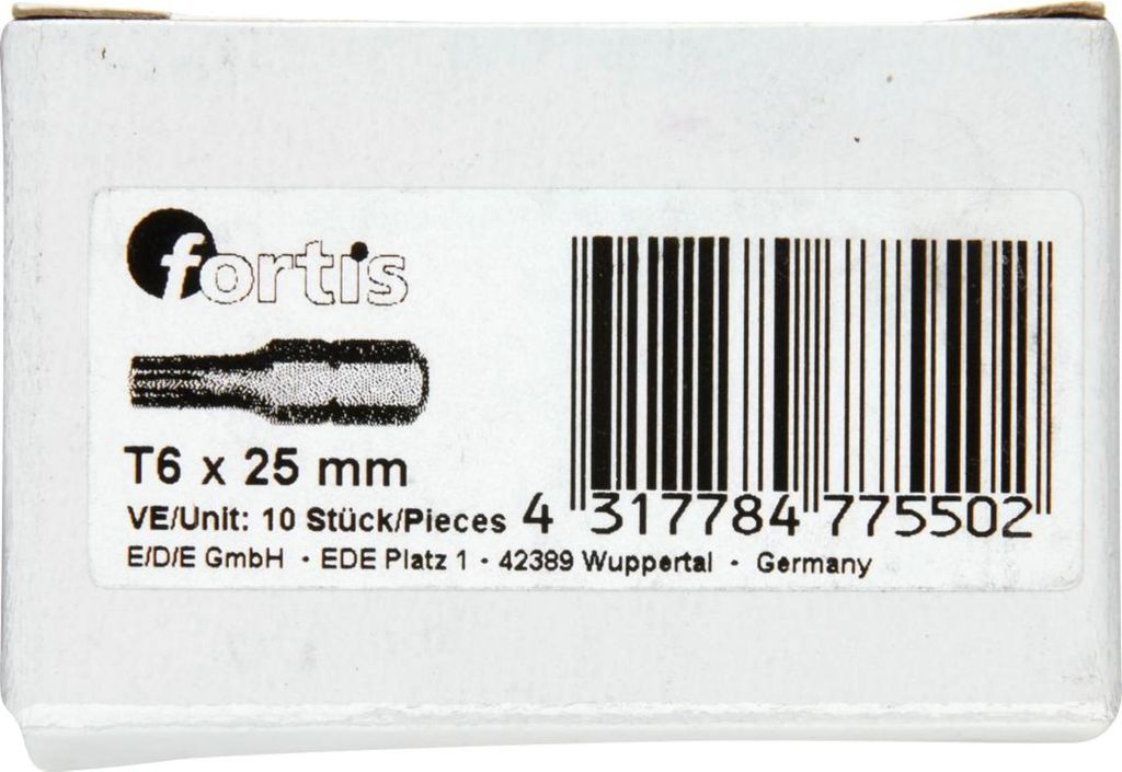 Fortis Bit für TX, DIN 3126 C6,3 T6 x 25 mm, 10 Stk.