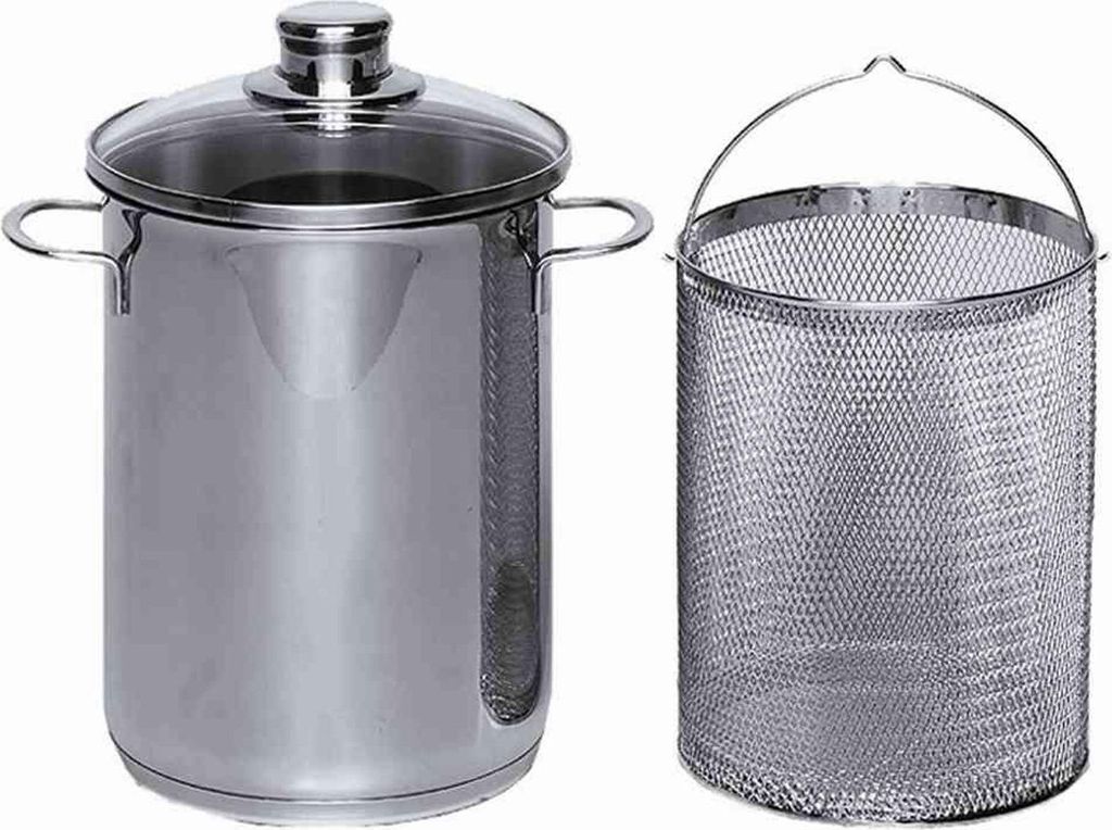 Krüger 301-6E Garnek do szparagów z wkładką. 16 cm, stal Zdjęcie produktu 
