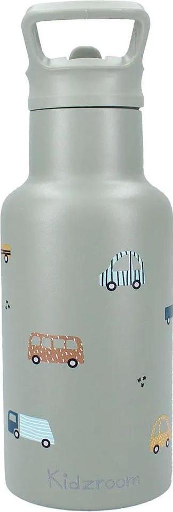 Kidzroom drinkfles van roestvrij staal, 350 ml, met rietje, Productafbeelding 
