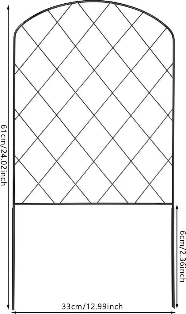 Recinzione da giardino, ferro resistente, design elegante, nero
