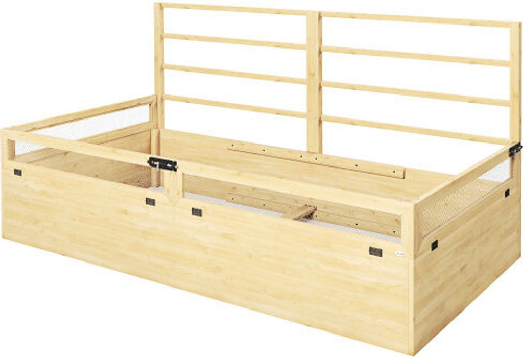 Hochbeet Naturbelassen Holz 183x98.5x95 cm Mit Rankhilfe Kraeuterbeet Pflanzkasten Aus Blumenkasten Fuer Garten Balkon Naturholz