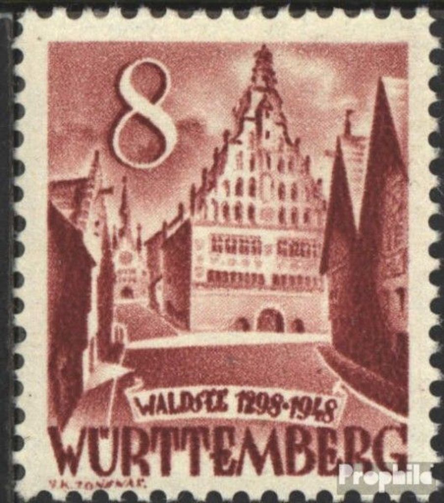 Briefmarken Franz. Zone-Württemberg 1948 Mi 32 gestempelt Persönlichkeiten und Ansichten (III)