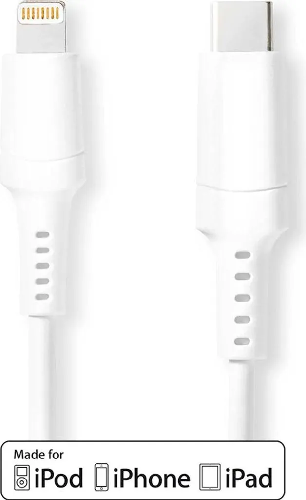 Cavo Lightning | USB 2.0 | Apple Lightning, 8-pin | USB-C™ Maschio | 480 Mbps | Nichelato | 2,00 m | Rotondo | PVC | Bianco | Scatola