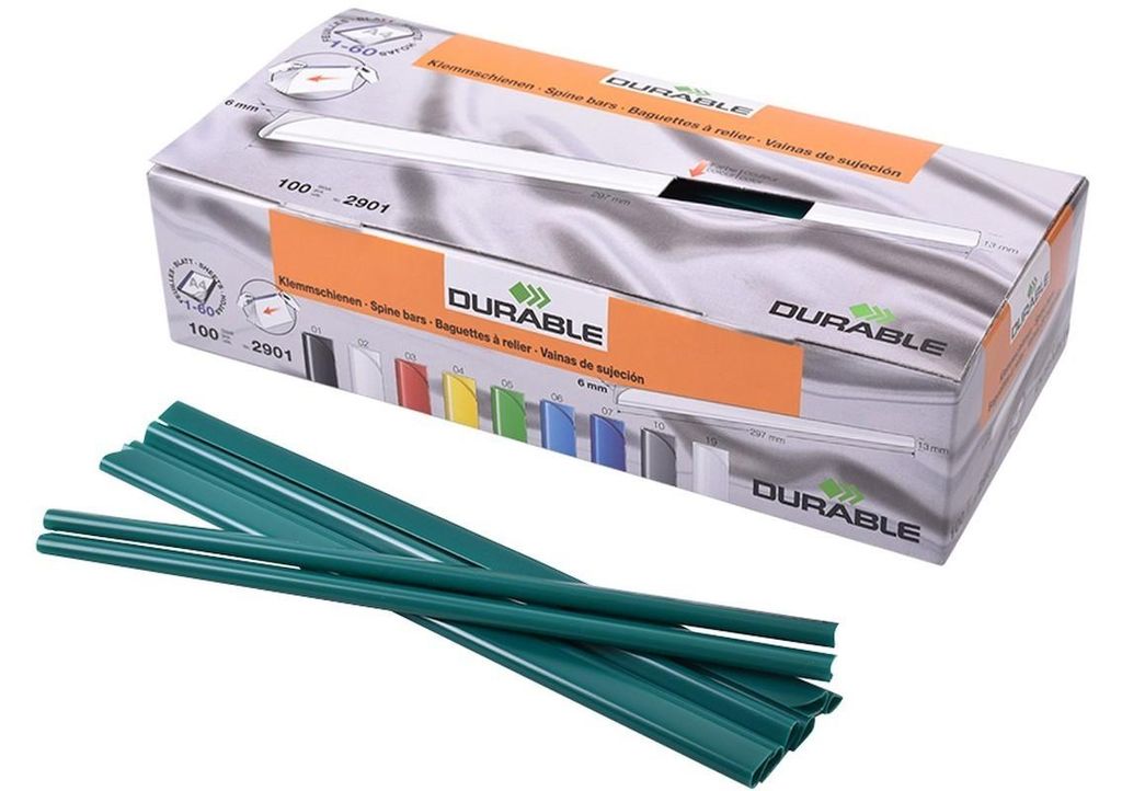 DURABLE Klemmschienen A4 6mm, Pckg. à 100, 290105 grün Produktbild 