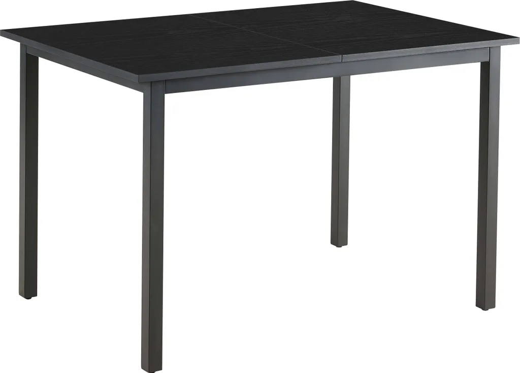 Table à manger rectangulaire extensible noir mat 120-160cm - Ariane