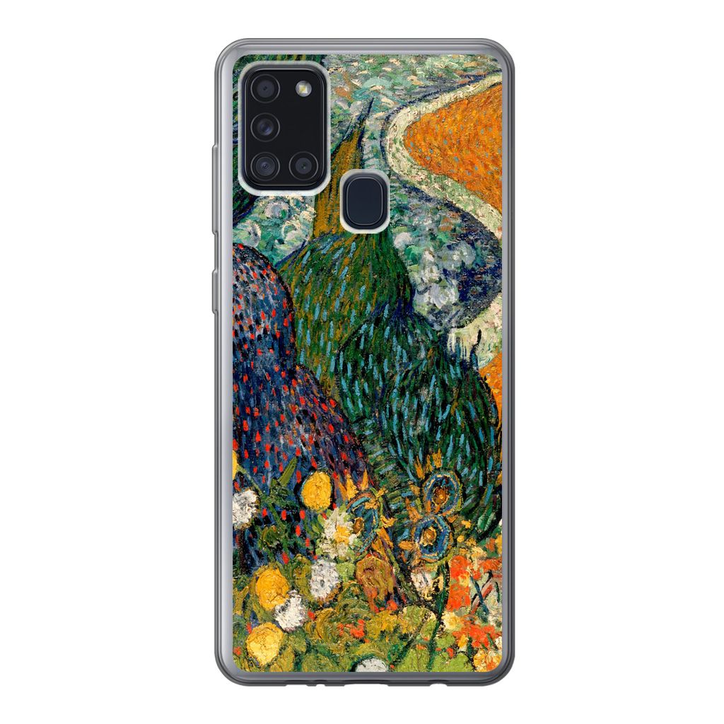 MuchoWow Handyhülle Schutzhülle Hülle für Samsung Galaxy A21s Erinnerungen an den Garten von Etten - Vincent van Gogh Silikon Softcase Handy ...