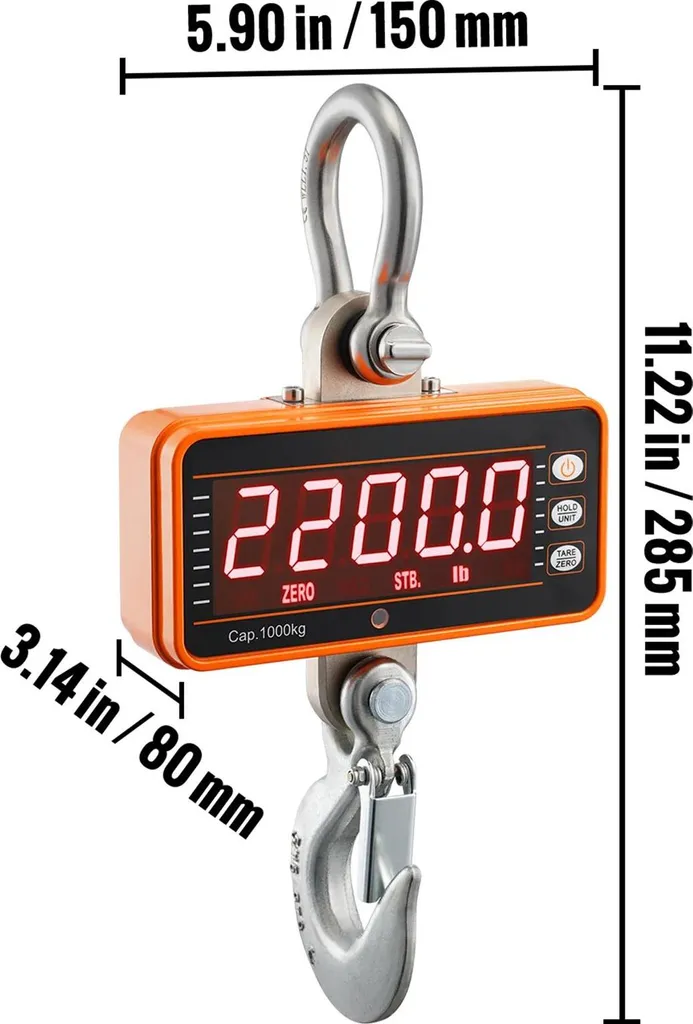 Balance suspendue avec télécommande et écran LED - Capacité 1000 kg