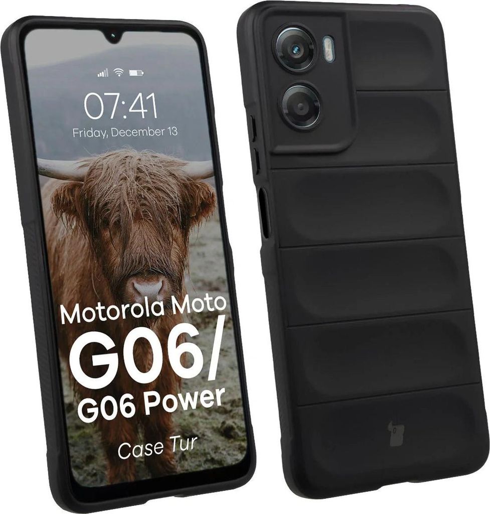 Robuste Handyhülle für Motorola Moto G06 4G / G06 Power 4G, Bizon Case Tur, Schwarz