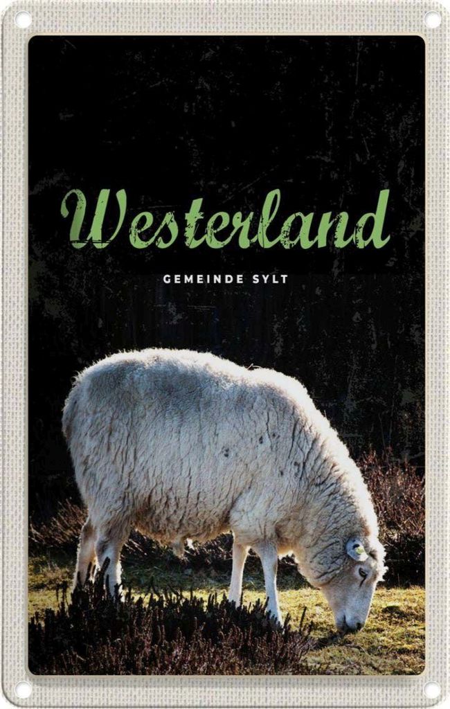 vianmo Blechschild 18x12 cm WesterlandTiere Schafe Wiese Bildmotiv Reisemotiv Abenteuer Reisen Urlaub