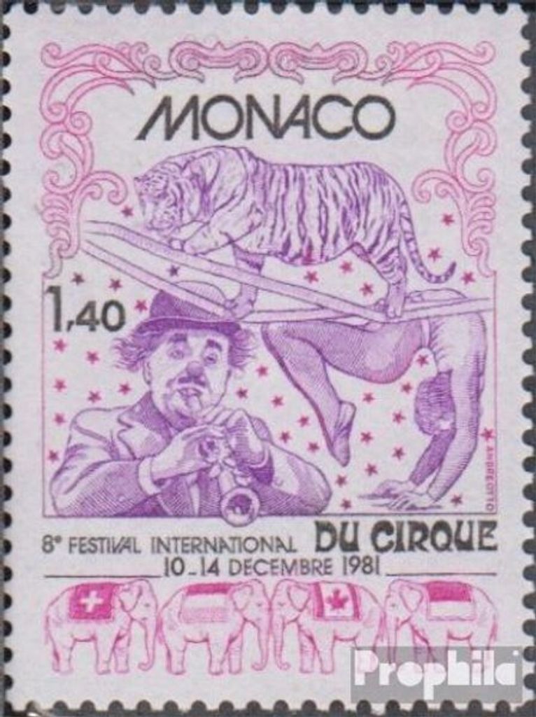 Briefmarken Monaco 1981 Mi 1499 (kompl.Ausg.) postfrisch Zirkusfestival