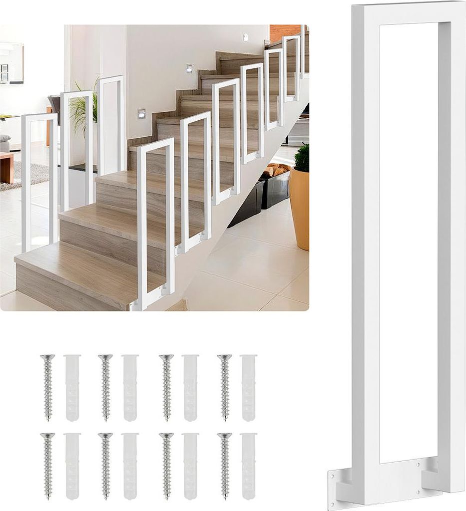 Faziango 95cm U-Form Treppengeländer Weiß Handlauf für Produktbild 