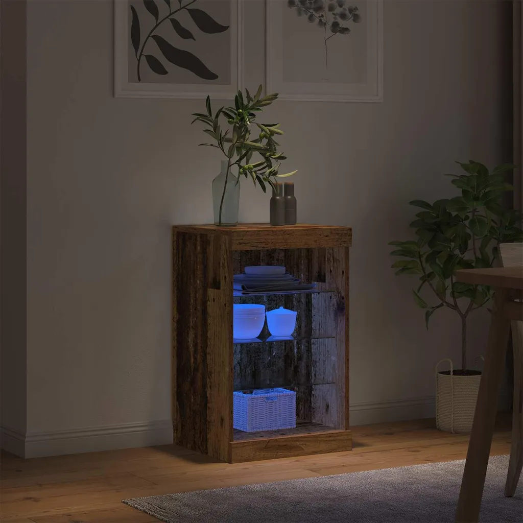 VidaXL Credenza Alta Con Luci LED RGB E Ante - Bianca 41.5x32.5x200 Cm