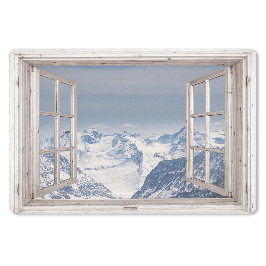 MuchoWow Mauspad Mousepad Aussicht - Berg - Schnee 27x18 cm - Mousepads - Maus Mat - Pad - Mausunterlage - Büroartikel - Desk Matten