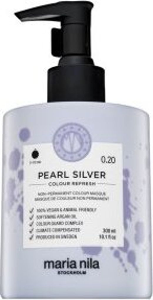 Maria Nila Colour Refresh ernährende Maske mit Farbpigmenten für platinblondes und graues Haar Pearl Silver 300 ml