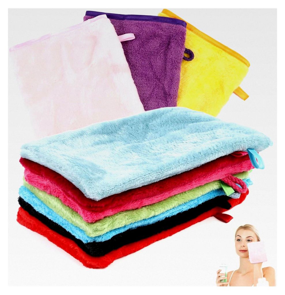 10 Stück Mikrofaser Waschlappen, Wiederverwendbare Waschhandschuhe für Körper, Weiche Waschhandschuhe aus Korallensamt, Mikrofaser Waschlappen f...