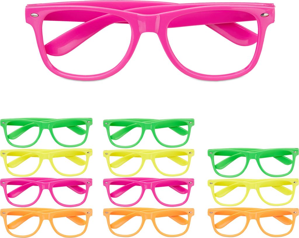 relaxdays 12 x Bunte Partybrille Produktbild 