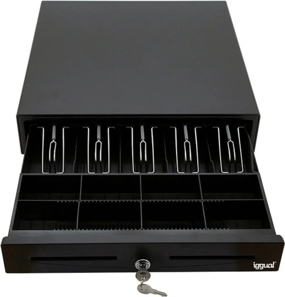 Sécurisez vos Recettes avec le Tiroir-caisse Iggual Iron-50 Noir 42cm