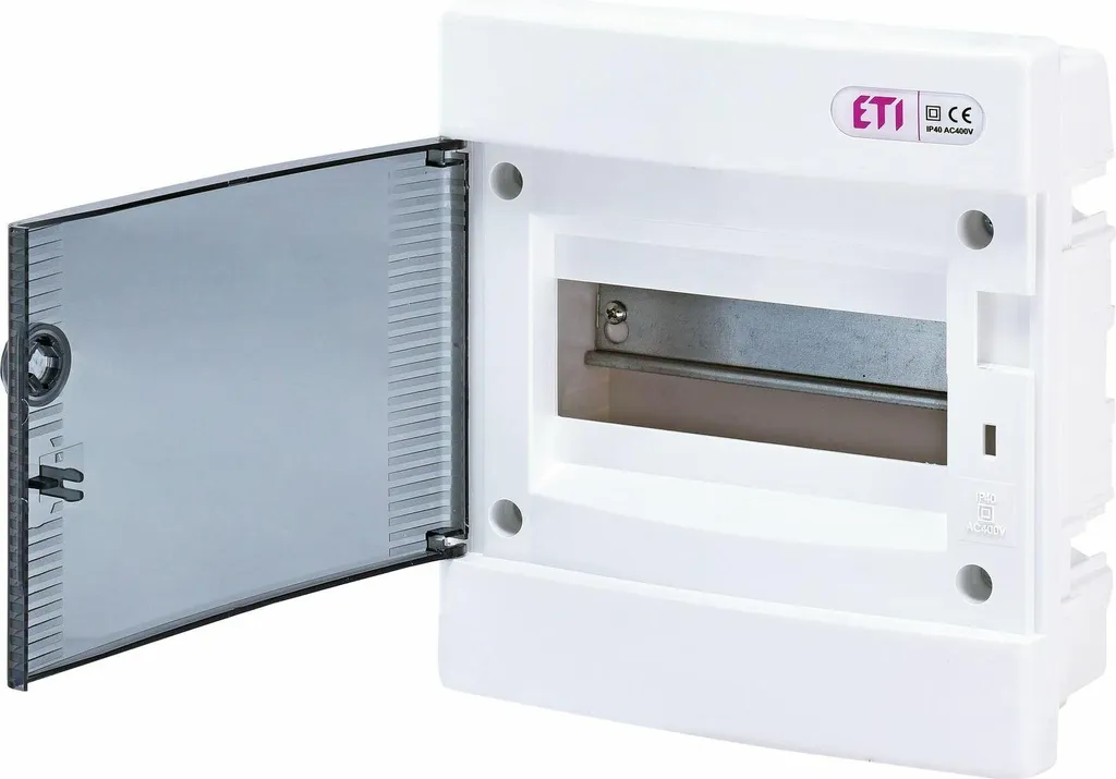 Coffret distribution ECM8PT IP40 - Montage encastré avec porte fumée 8M