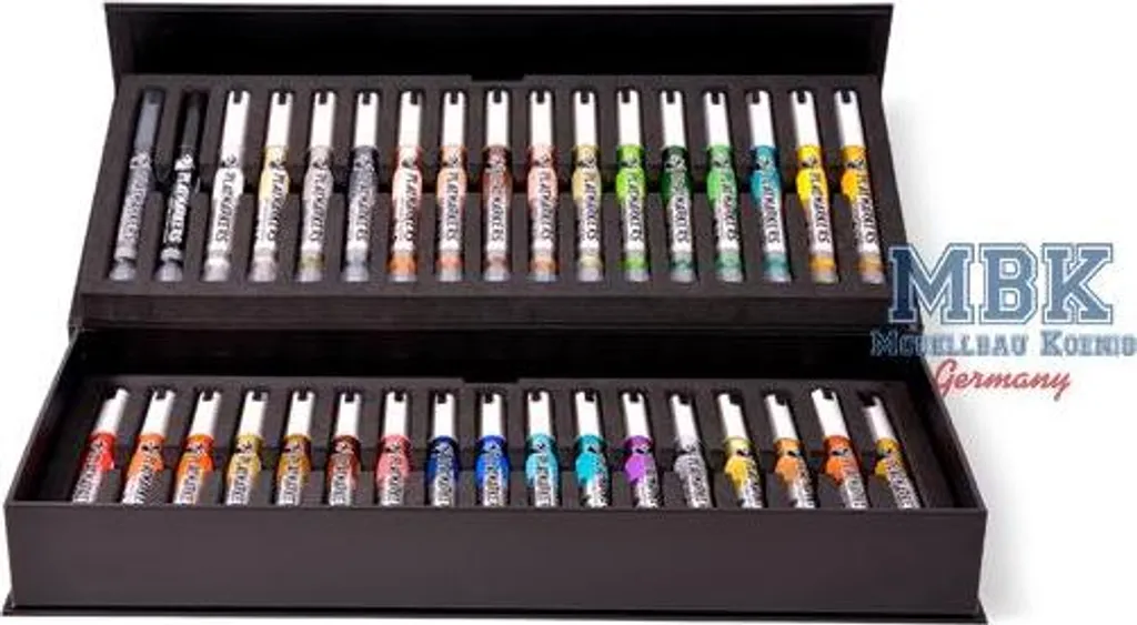 Marqueurs de Modélisme AK-M150 Playmarker : Pack Complet de 34 Pièces