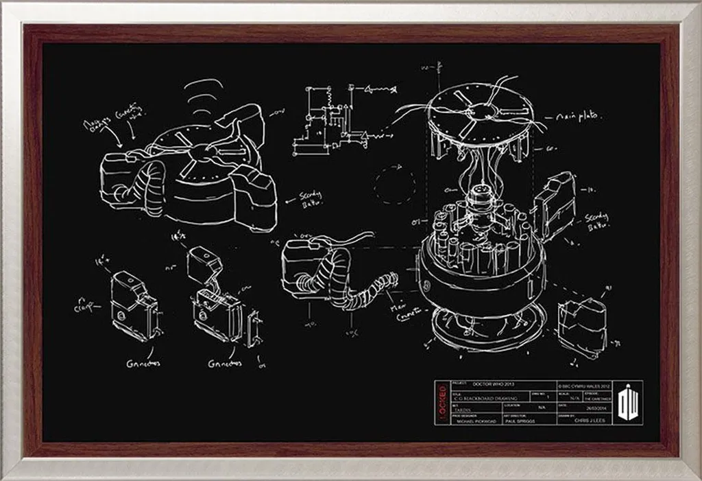 Poster Doctor Who Effetto Lavagna con Cornice Shinsuke Argento 61x91,5