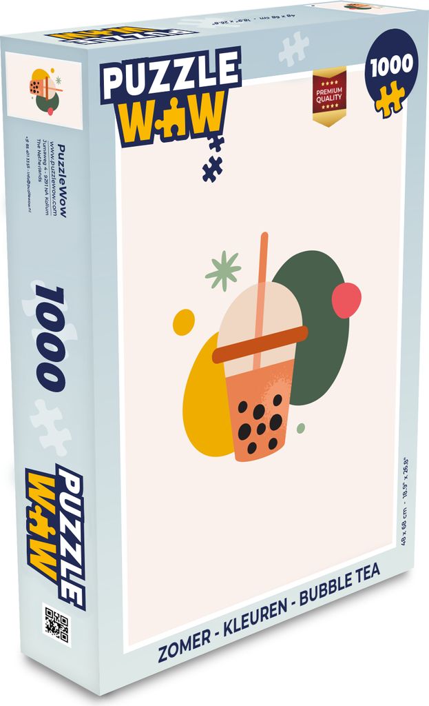 MuchoWow Puzzle 1000 Teile Sommer - Farben - Bubble Tea - Spielzeug - Alt und Jung - Spiele - Puzzeln