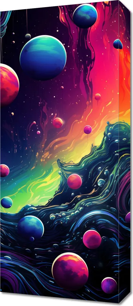 Quadro Moderno 30x70 Stampa Galassia Caleidoscopio - Alta Qualità
