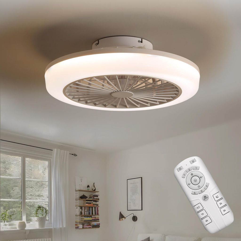 Sofucor 46cm 5-Blatt Weiß Deckenventilator mit Produktbild 