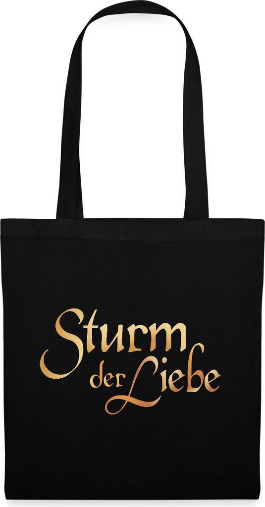Spreadshirt Sturm Der Liebe Logo Gold Textur Stoffbeutel, One size, Schwarz