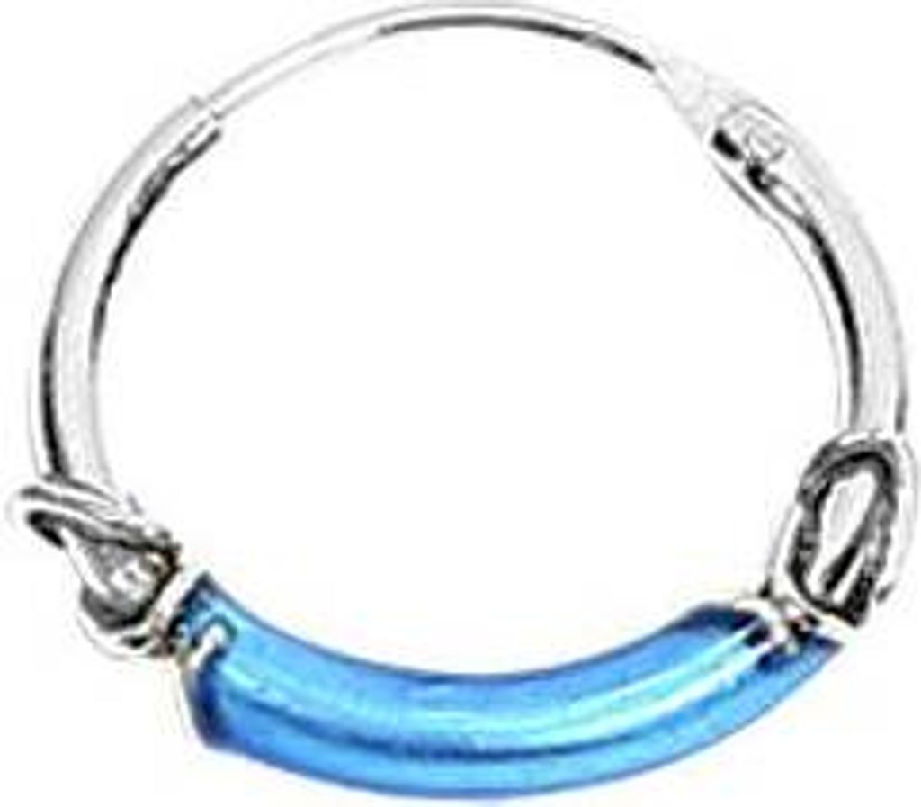 Paar 925 Sterling Silber Keltische Bali Blaue Creolen Sarina 15mm 7101