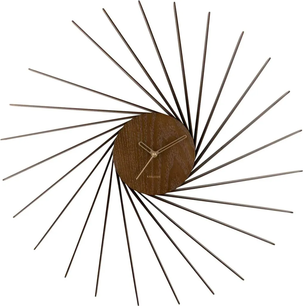 Horloge Murale Sans Tic-Tac Karlsson Helix XL Bois Foncé Anti-Reflets