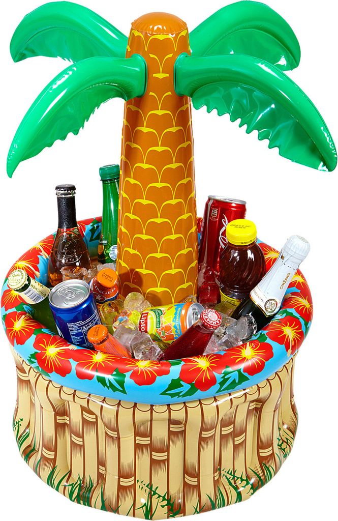 WIDMANN MILANO Party Fashion - Aufblasbare Palme mit Getränkekühler, zum Befüllen mit Eis und Wasser, Flaschenkühler für Beachparty