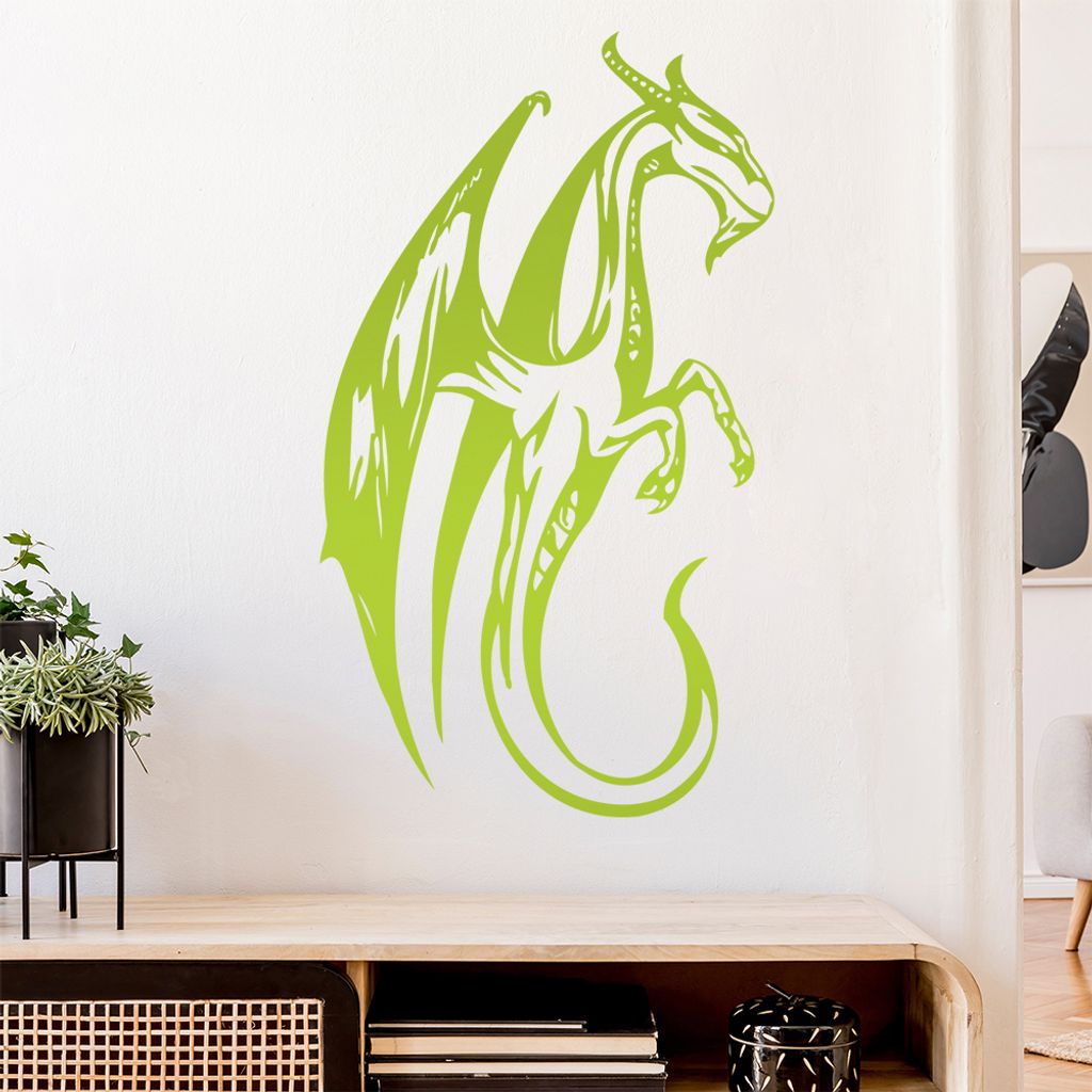 Mystischer Drachen Wandtattoo in 6 Größen - Wandaufkleber Wall Sticker - Dekoration, Küche, Wohnzimmer, Schlafzimmer, Badezimmer
