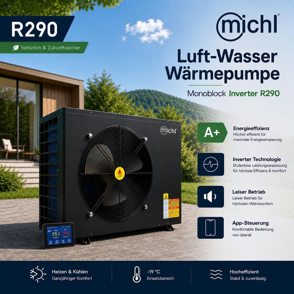 Michl Luft-Wasser Wärmepumpe Monoblock Inverter Produktbild 