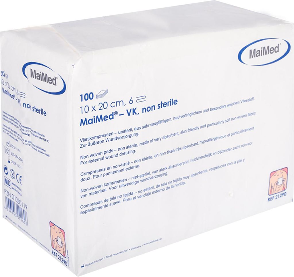 MaiMed-VK-unsteril 10x20cm 6-fach Vlieskompressen zu 100 Produktbild 