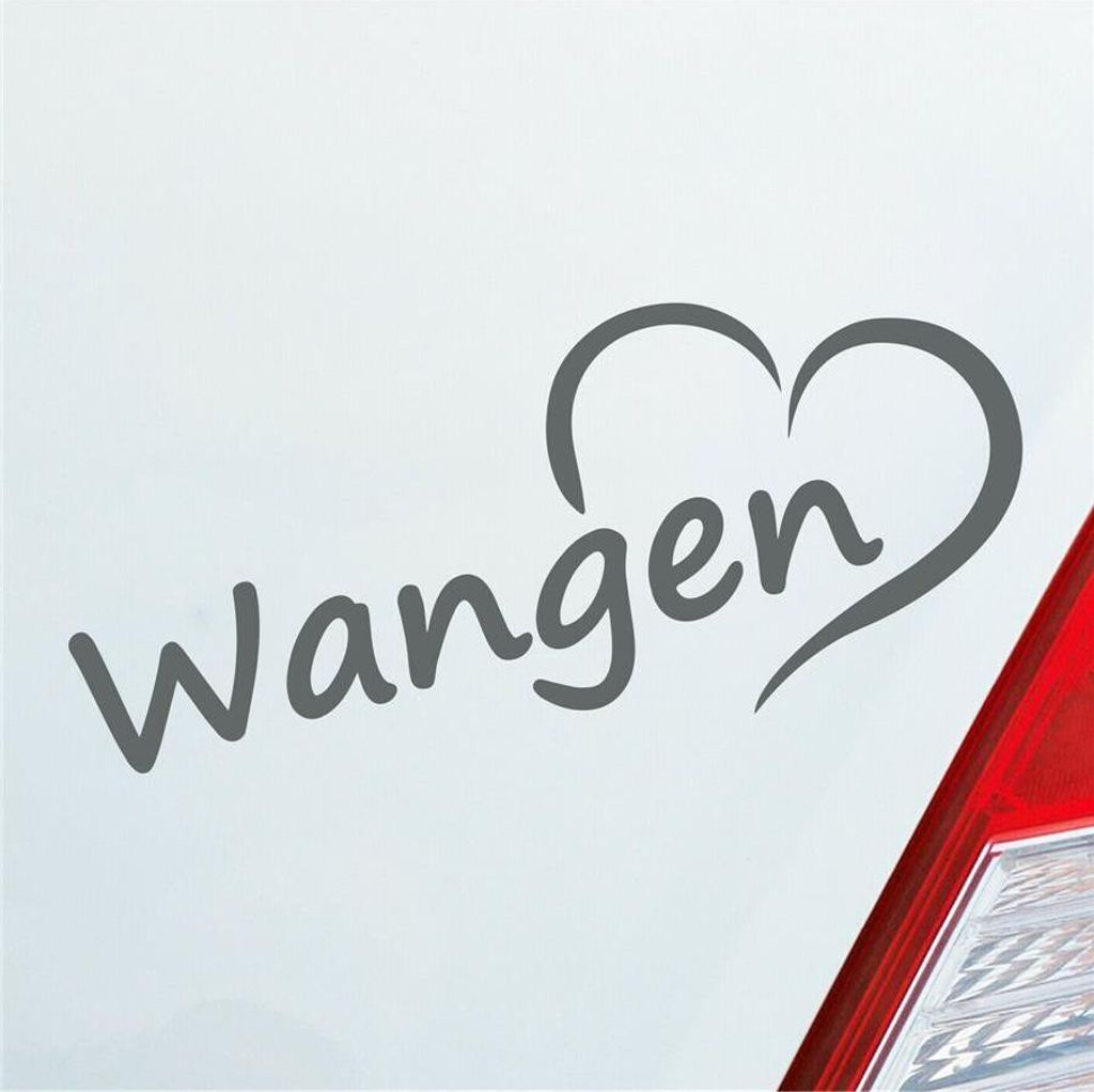 Auto Aufkleber Wangen Herz Stadt City Liebe Love Heimat 18,5x8 cm Grau Sticker Heckscheibenaufkleber