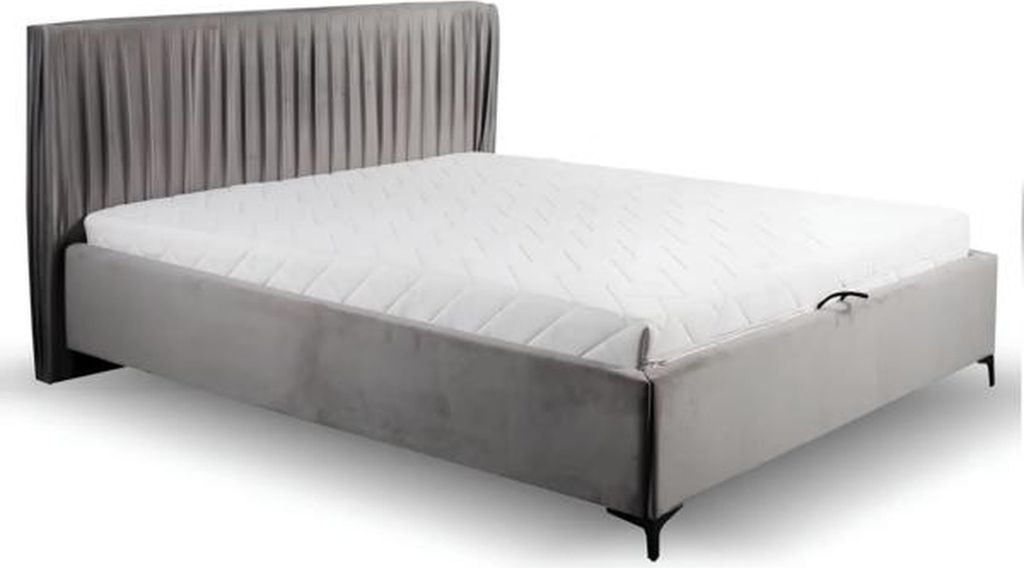 Doppelbett Bett Schlafzimmer 180сm Matratze Grau moderner Stil Holz