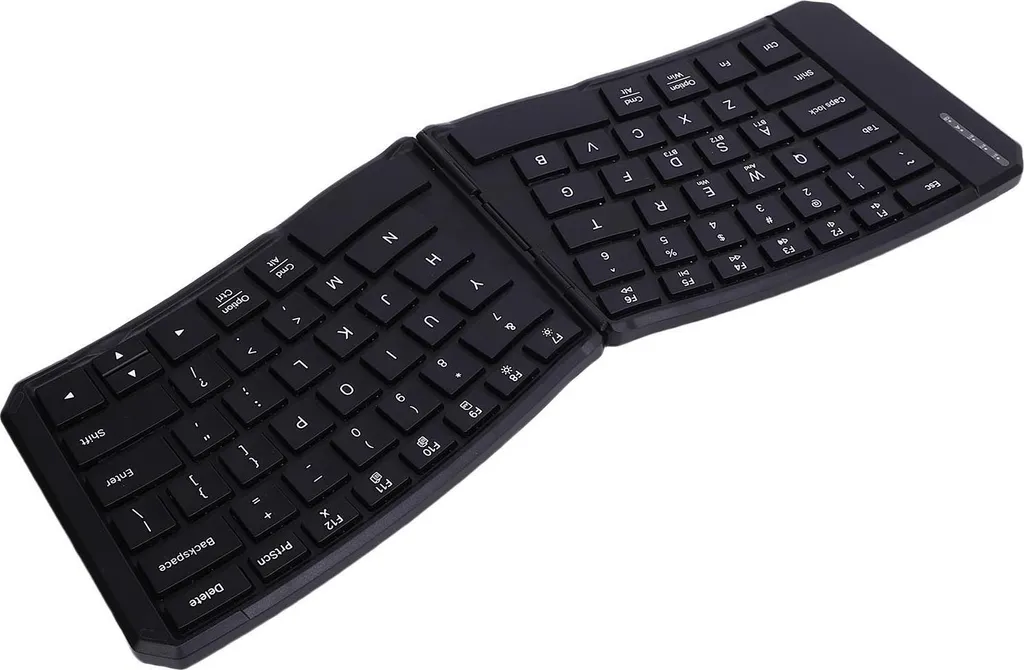 Clavier rechargeable Bluetooth pliable - Forme ergonomique en V pour iOS