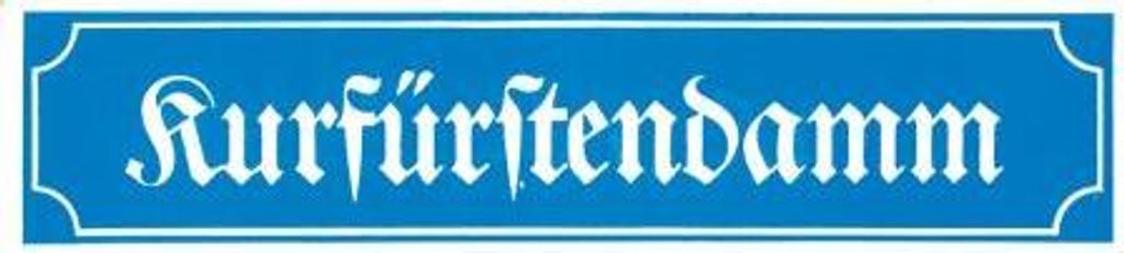 PVC Aufkleber - KURFÜRSTENDAMM - 301558 - Gr. ca.22,5 X 5,5cm